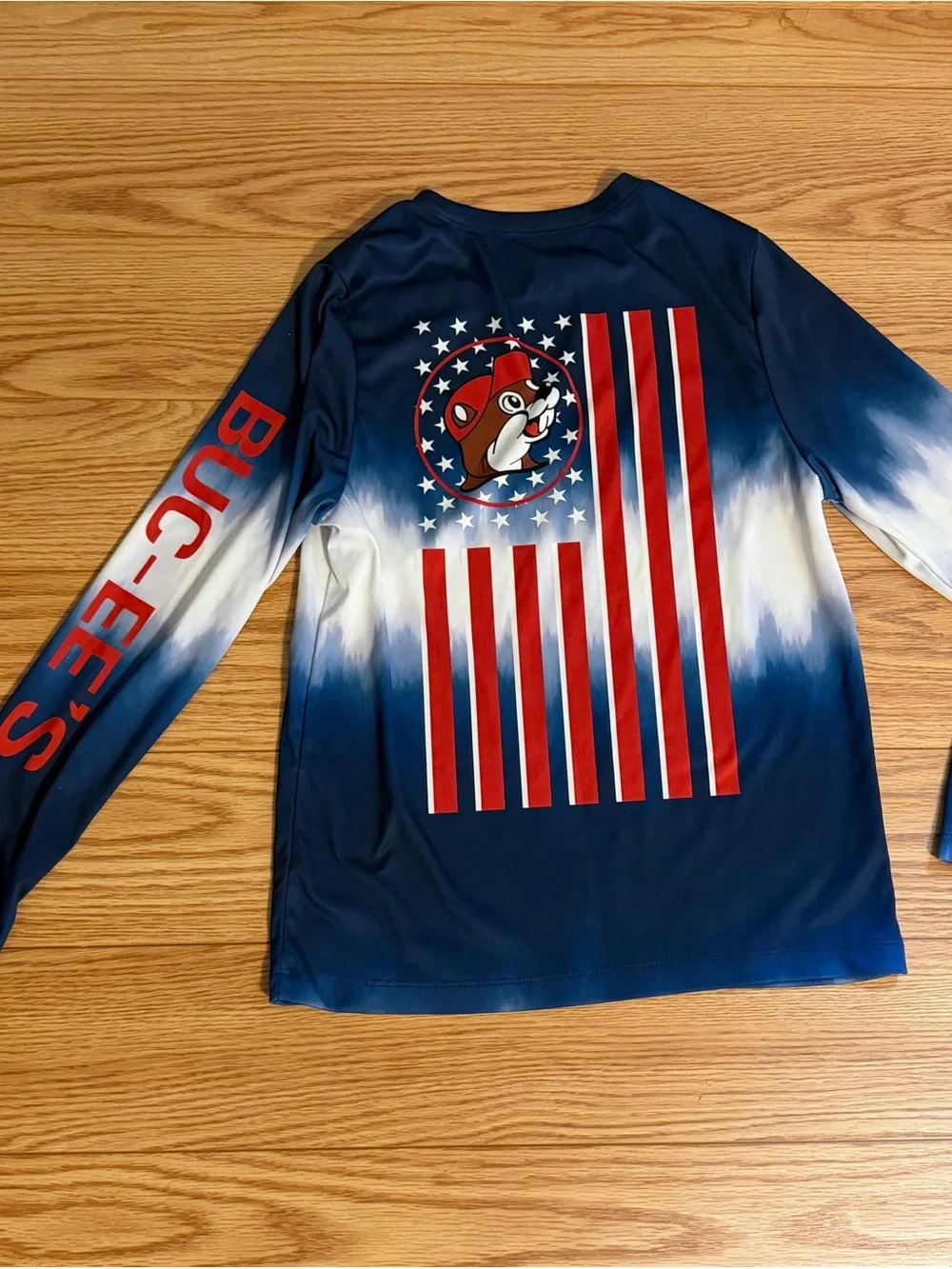 Buc-ee’s Boys' Navy and White Tie-Dye Long Sleeve Rash Guard